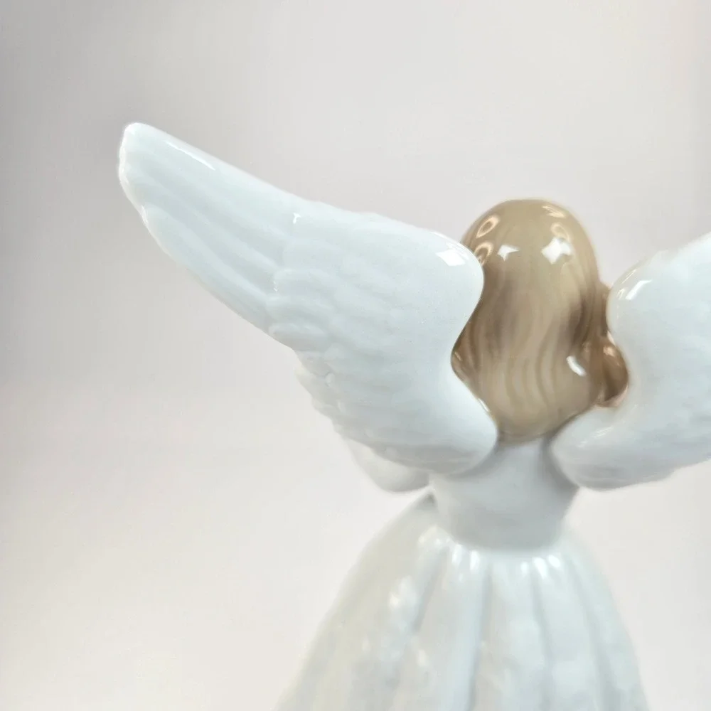 Vintage MINT Lladro Heavenly Harpest 5830 Angel‎ with Lyre Figurine Tree Topper